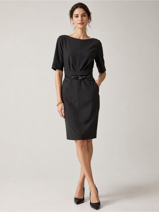 STRENESSE Dresses & Skirts - STRENESSE Black Midi Pencil Dress-Skirt with Waist Detail